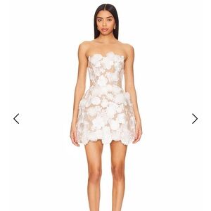 Bronx and Banco Strapless White Floral Dress